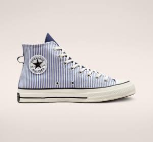 Converse Chuck 70 Crafted Stripe Visoke Superge Indigo | CV-536PJD