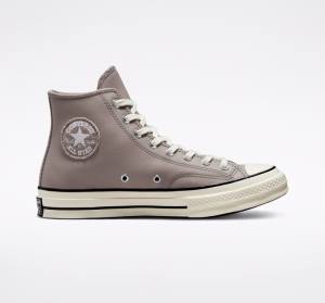 Converse Chuck 70 Crafted Usnje Visoke Superge Siva / Črna | CV-142XOQ