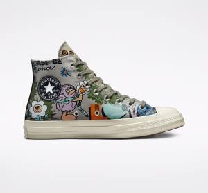 Converse Chuck 70 Floral Visoke Superge Olivno Zelene | CV-820NUF