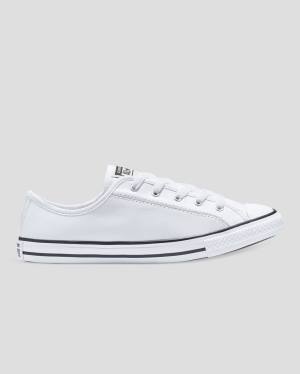 Converse Chuck Taylor All Star Dainty Usnje Nizke Superge Bela | CV-310JAV