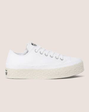 Converse Chuck Taylor All Star Espadrille Platform Nizke Superge Bela | CV-720CSQ