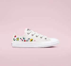 Converse Chuck Taylor All Star Floral Embroidery Nizke Superge Bela / Bela | CV-807RJH