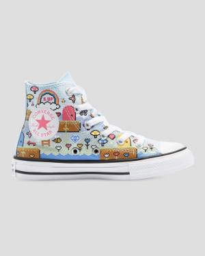 Converse Chuck Taylor All Star Girls Gamer Visoke Superge Modra Roza Bela | CV-967BPA