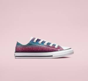 Converse Chuck Taylor All Star Glitter Drip Nizke Superge Bela / Bež Bela / Vijolična | CV-583UBG