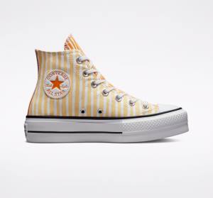 Converse Chuck Taylor All Star Lift Platform Stripes Visoke Superge Mango Temno | CV-132JAZ