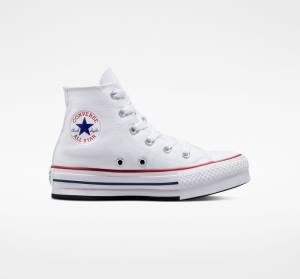 Converse Chuck Taylor All Star Lift Platform Visoke Superge Bela / Temno Rdeča / Mornarica | CV-182TUC