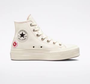 Converse Chuck Taylor All Star Lift Platform Floral Embroidery Visoke Superge Črna / Roza | CV-240ADE