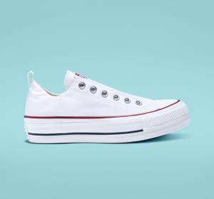 Converse Chuck Taylor All Star Lift Platform Slip Nizke Superge Bela / Rdeča / Modra | CV-860CSK