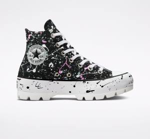 Converse Chuck Taylor All Star Lugged Paint Splatter Visoke Superge Črna / Siva / Roza | CV-310DKY