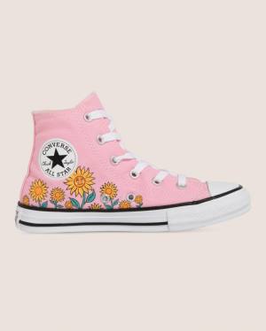 Converse Chuck Taylor All Star Sunflower Print Visoke Superge Roza | CV-249JKX