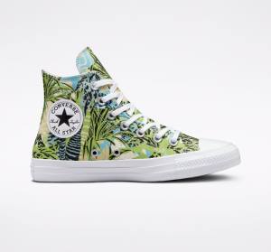 Converse Chuck Taylor All Star Tropical Florals Visoke Superge Svetloba Zelena / Bela | CV-273MAN