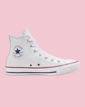 Converse Chuck Taylor All Star Usnje Visoke Superge Bela | CV-126FIT