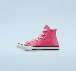 Converse Chuck Taylor All Star Winter Glitter Visoke Superge Roza / Črna / Bela | CV-083HXQ