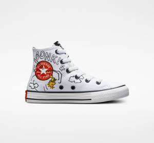 Converse Peanuts Chuck Taylor All Star Visoke Superge Bela / Črna / Rdeča | CV-591HMT