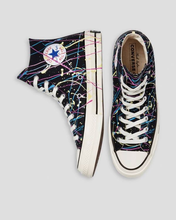 Converse Chuck 70 Archive Print Paint Splatter Visoke Superge Črna | CV-021IDW