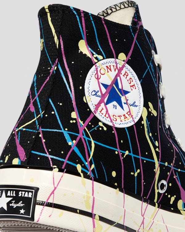 Converse Chuck 70 Archive Print Paint Splatter Visoke Superge Črna | CV-021IDW