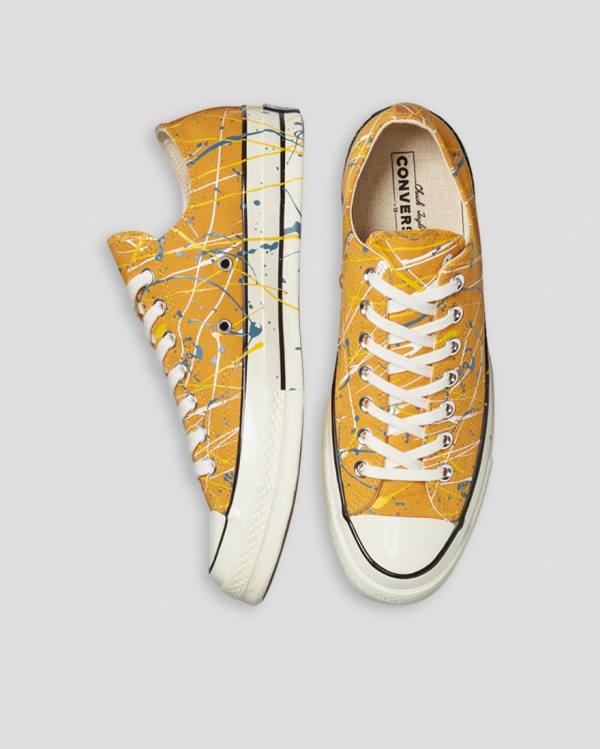 Converse Chuck 70 Archive Print Paint Splatter Nizke Superge Rumena | CV-263QYX