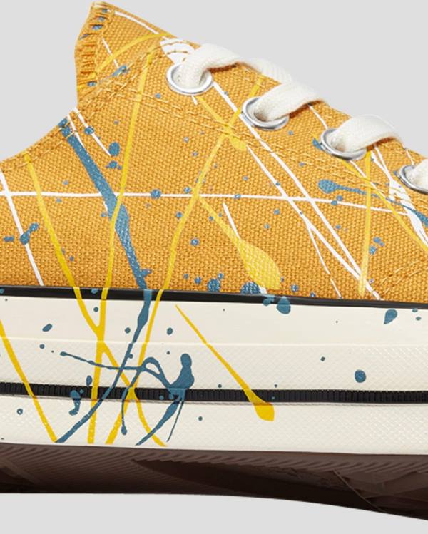 Converse Chuck 70 Archive Print Paint Splatter Nizke Superge Rumena | CV-263QYX