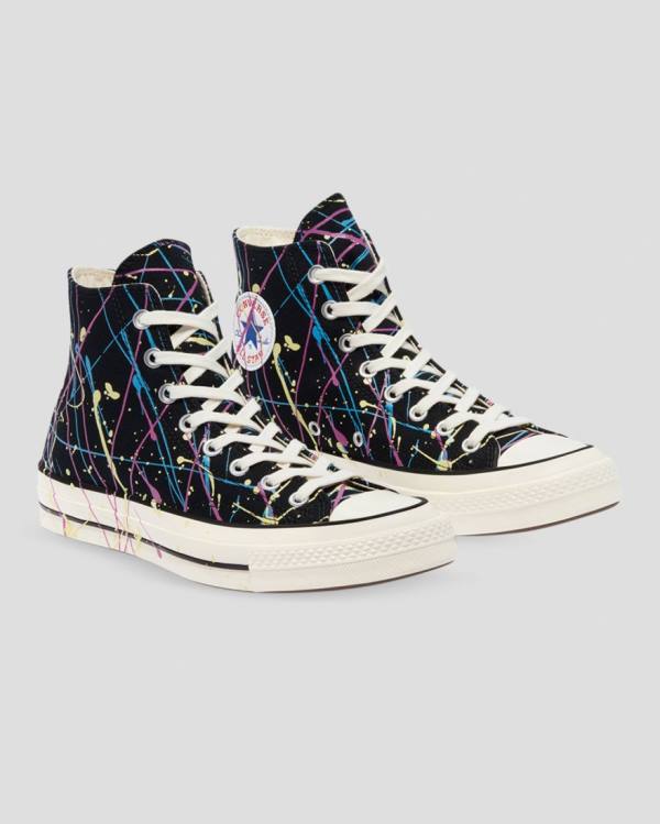 Converse Chuck 70 Archive Print Paint Splatter Visoke Superge Črna | CV-902SFR