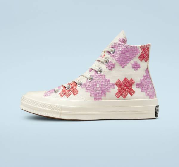 Converse Chuck 70 Bright Embroidery Visoke Superge Roza / Rdeča | CV-104CFX