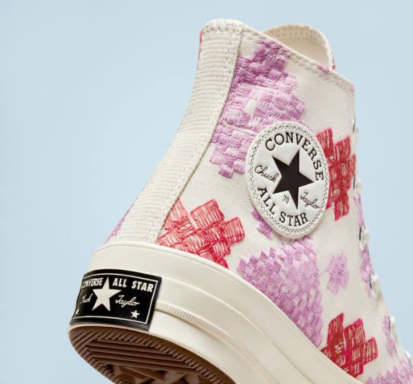 Converse Chuck 70 Bright Embroidery Visoke Superge Roza / Rdeča | CV-104CFX