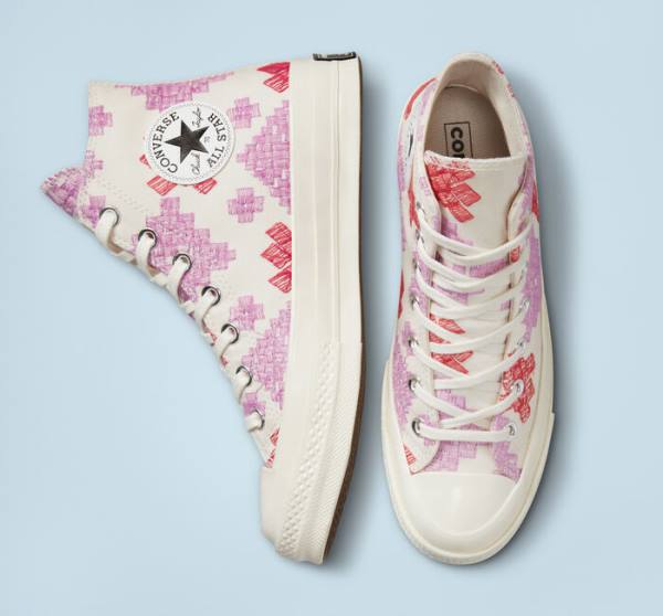 Converse Chuck 70 Bright Embroidery Visoke Superge Roza / Rdeča | CV-104CFX