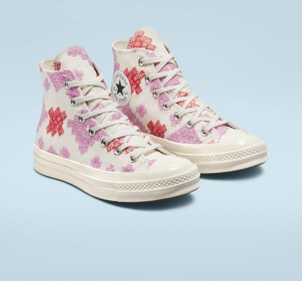 Converse Chuck 70 Bright Embroidery Visoke Superge Roza / Rdeča | CV-104CFX