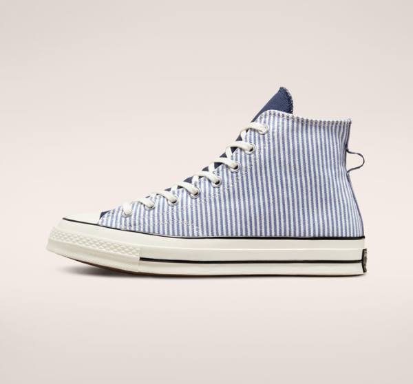 Converse Chuck 70 Crafted Stripe Visoke Superge Indigo | CV-580XIV