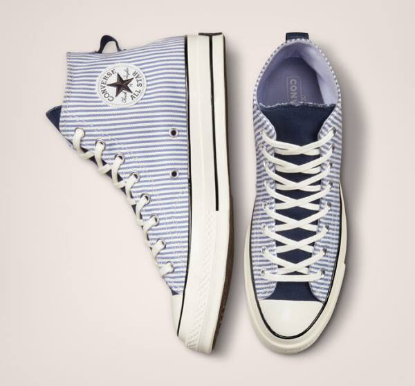 Converse Chuck 70 Crafted Stripe Visoke Superge Indigo | CV-580XIV