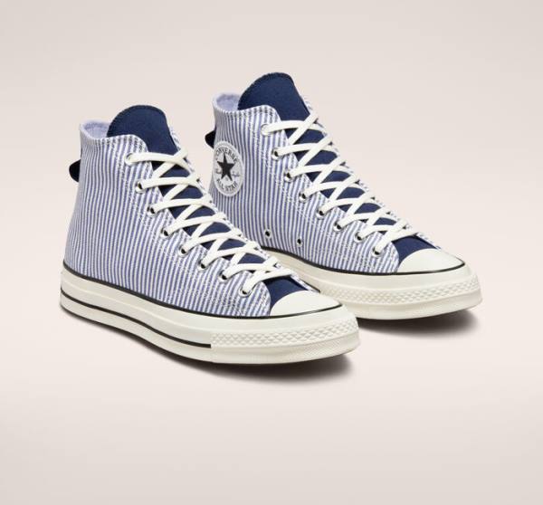 Converse Chuck 70 Crafted Stripe Visoke Superge Indigo | CV-580XIV