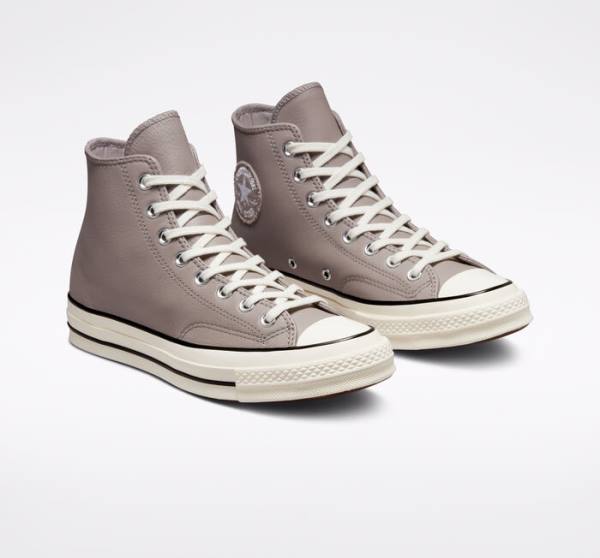 Converse Chuck 70 Crafted Usnje Visoke Superge Siva / Črna | CV-142XOQ