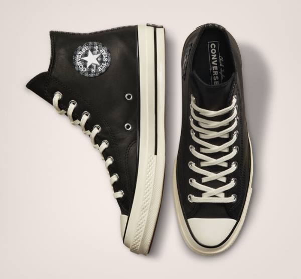 Converse Chuck 70 Crafted Usnje Visoke Superge Črna | CV-291JWF