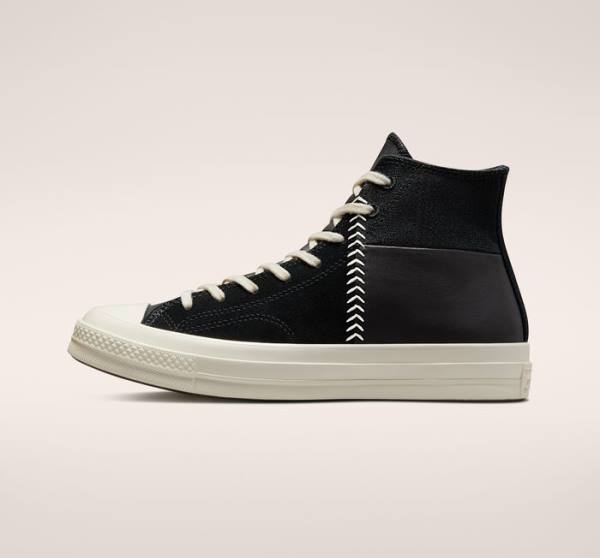 Converse Chuck 70 Crafted Usnje Visoke Superge Črna / Rdeča | CV-327XNK