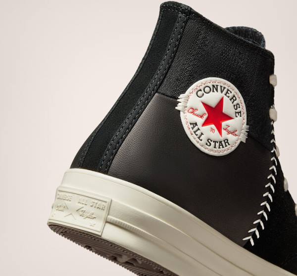 Converse Chuck 70 Crafted Usnje Visoke Superge Črna / Rdeča | CV-327XNK