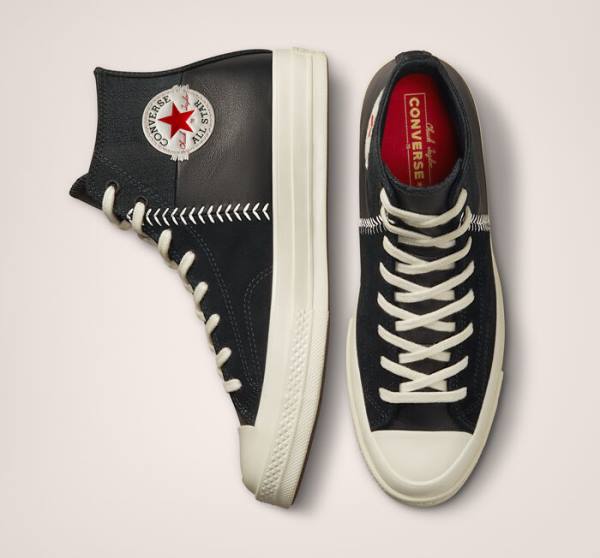 Converse Chuck 70 Crafted Usnje Visoke Superge Črna / Rdeča | CV-327XNK