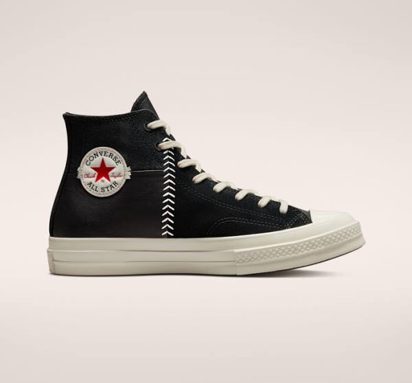 Converse Chuck 70 Crafted Usnje Visoke Superge Črna / Rdeča | CV-327XNK