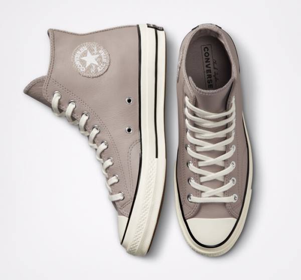 Converse Chuck 70 Crafted Usnje Visoke Superge Siva / Črna | CV-397OIE