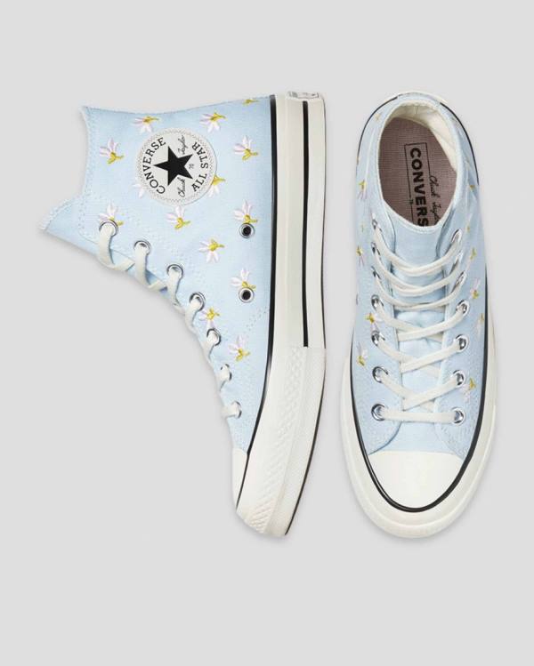 Converse Chuck 70 Embroidered Garden Party Visoke Superge Modra | CV-094VIY