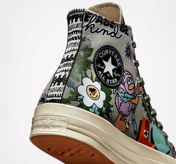 Converse Chuck 70 Floral Visoke Superge Olivno Zelene | CV-081RWD