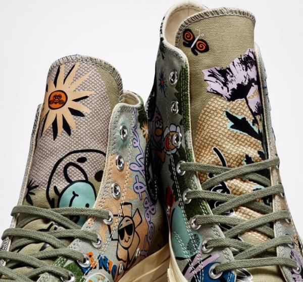 Converse Chuck 70 Floral Visoke Superge Olivno Zelene | CV-820NUF