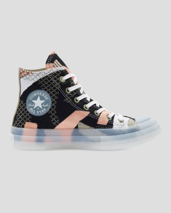 Converse Chuck 70 Knit Print Visoke Superge Črna Oranžna | CV-264MRY