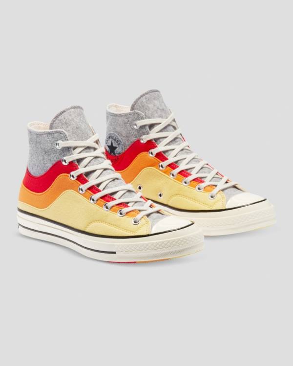 Converse Chuck 70 Nor'Easter Felted Layered Visoke Superge Siva Rdeča Rumena | CV-615TUY