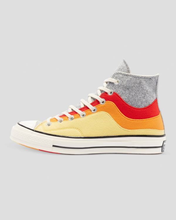 Converse Chuck 70 Nor'Easter Felted Layered Visoke Superge Siva Rdeča Rumena | CV-615TUY