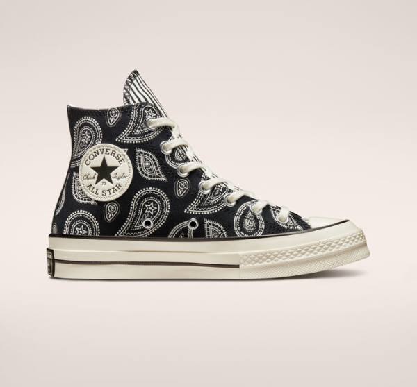 Converse Chuck 70 Paisley Visoke Superge Črna | CV-985PWK