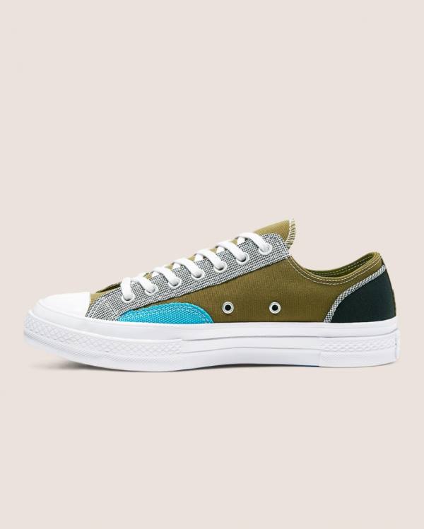 Converse Chuck 70 Patchwork Nizke Superge Olivno Zelene | CV-541FIK