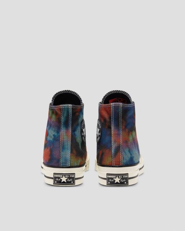 Converse Chuck 70 Plaid Tie Dye Visoke Superge Črna | CV-149OXB