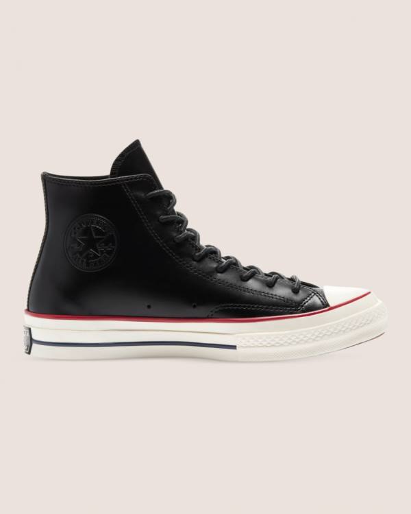 Converse Chuck 70 Premium Usnje Visoke Superge Črna | CV-187AZY