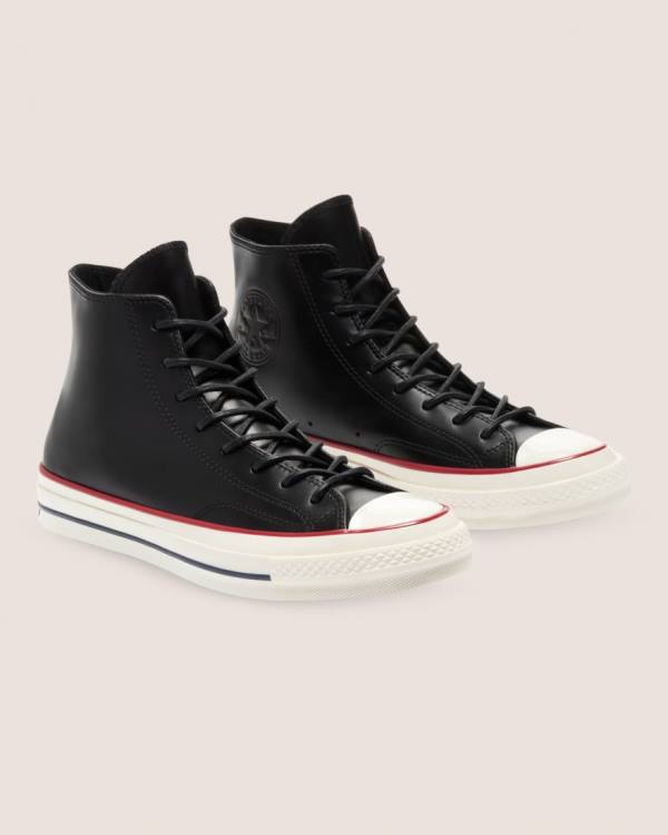 Converse Chuck 70 Premium Usnje Visoke Superge Črna | CV-187AZY