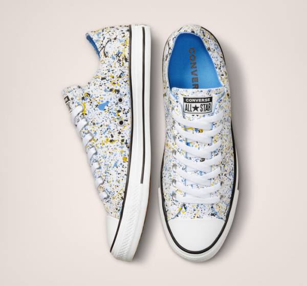 Converse Chuck Taylor All Star Archive Paint Splatter Nizke Superge Bela / Modra | CV-048QJV