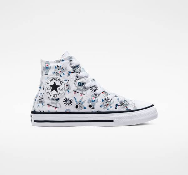 Converse Chuck Taylor All Star Creatures Visoke Superge Bela / Siva / Modra | CV-123UFE